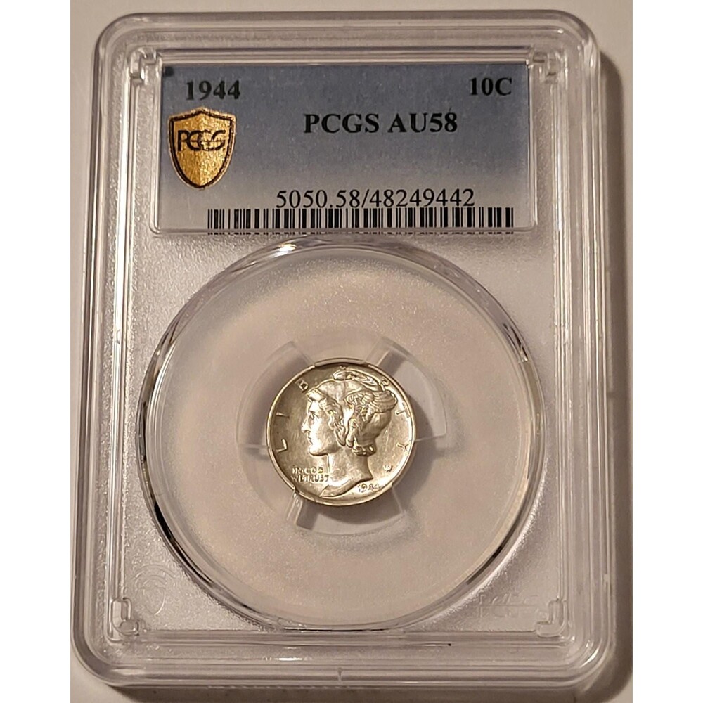 1944 Mercury Dime AU58 PCGS GSH